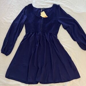 Dokotoo Womens Smocked Babydoll Dress Sz S Empire Waist Flowy Cottagecore NWT